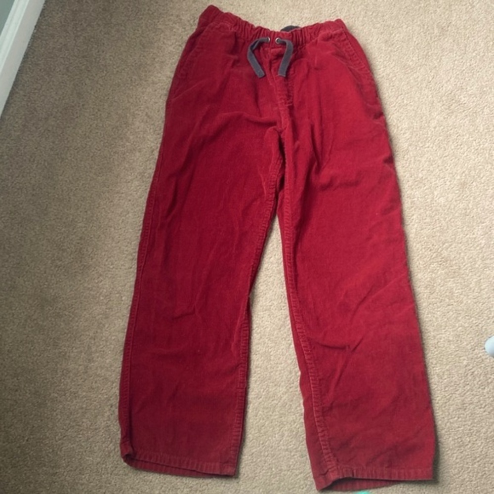 Hanna Andersson Burgundy Red Corduroy Pants Boy or Girl Size 140 (10)